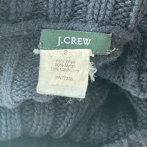 J. Crew Navy Wool Cable Sweater size Small - Picture 5 of 6